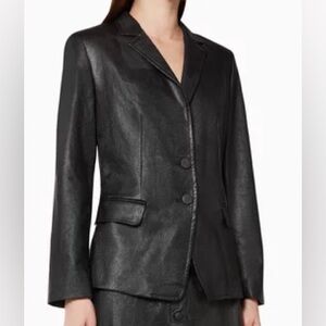 MARELLA Morfeo Snakeskin-Print Leather‎ Blazer Size Small